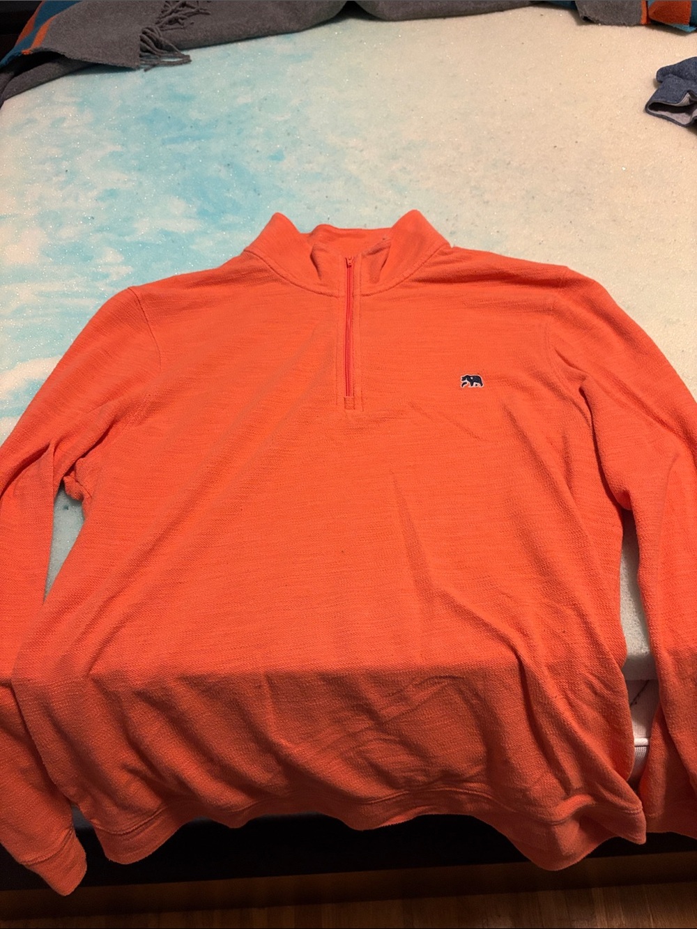 The Normal Brand Men's Orange Half-Zip Sweater